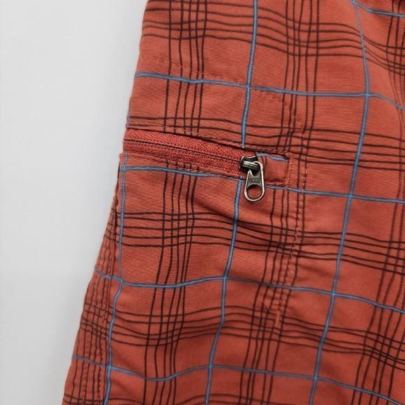 Mens Patagonia Orange Rust Plaid‎ Striped Swim Shorts Size 32 - Picture 3 of 6